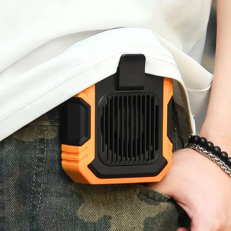 Portable Waist Clip Fan Rechargeable 3 Speeds Waist Fan Body Fan Portable Fan Drop-Proof Mini Fan Power Bank For Outdoor Jobsite