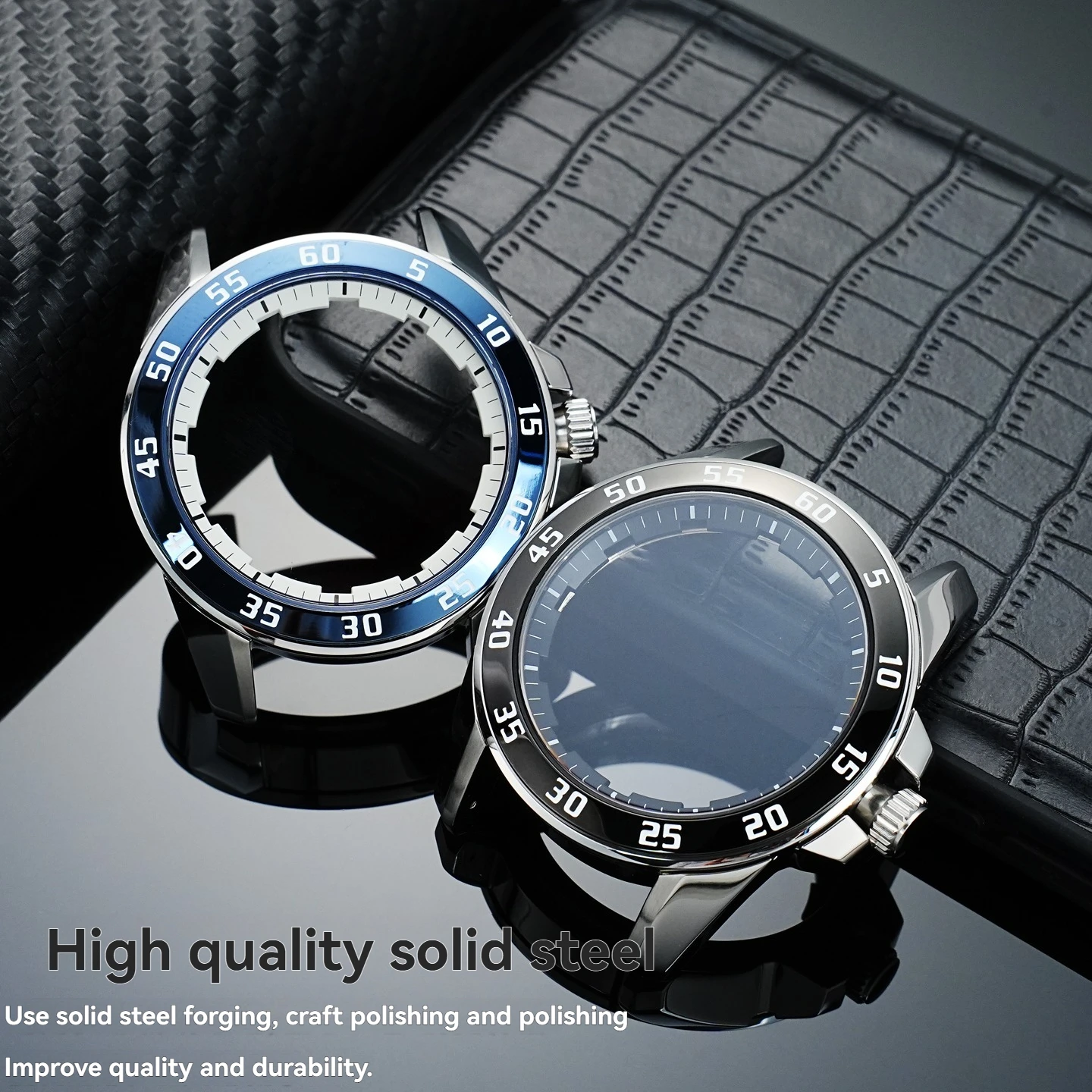 Wysokiej jakości ceramiczny pierścień zamienny do tarczy zegarka SEIKO serii SNP055J1, stal nierdzewna, modyfikacja solidnej koperty.