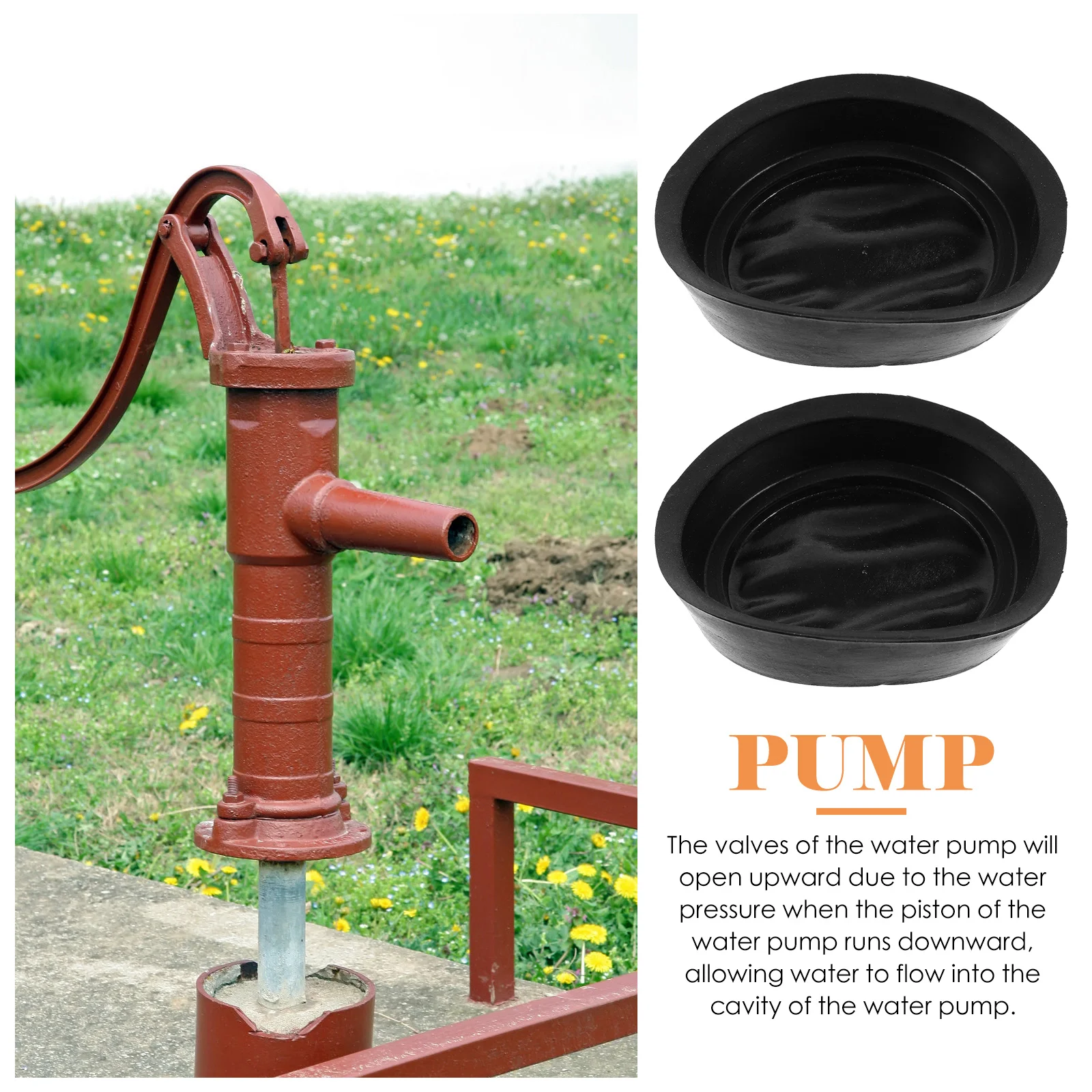 

4Pcs Universal Pitcher Pump Seal Cup Rubber Replacement Cup Hollowed 100mm Water Pump Parts Drive Supplies