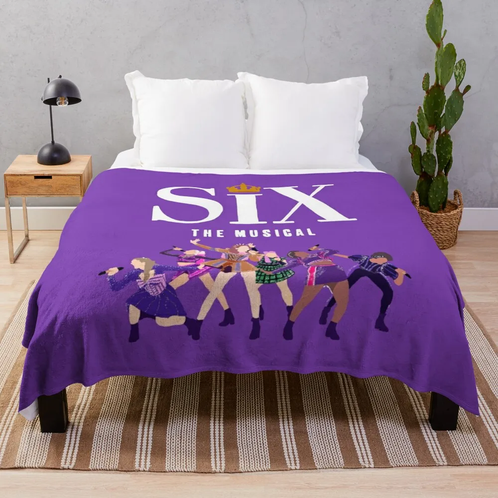 

Six The Musical Queens Poster Throw Blanket Flannel Fabric Comforter Flannel Blankets