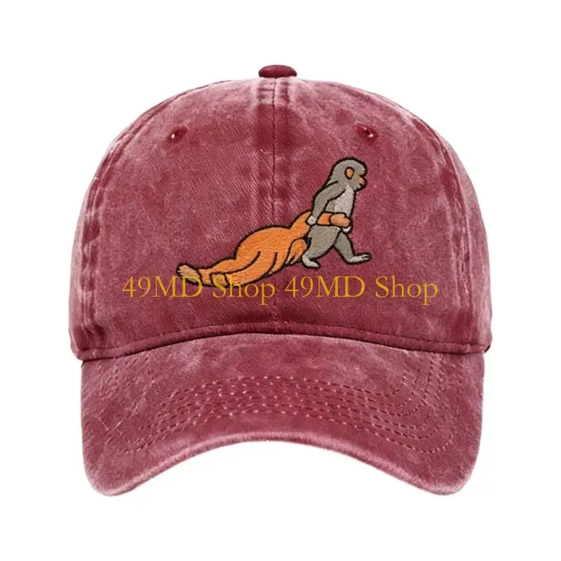 49MD Lovely Monkey Print Baseball Hat Cotton Funny Theme Outdoor Hat Perfect For Sports Event And Street