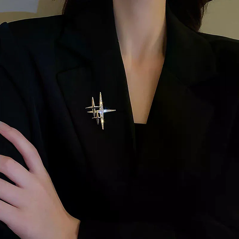 Simple Personality Star High-end Sense Brooch Cute Trendy Design Corsage Fashion Pin For Evening Banquet Suit Emblem Jewelry