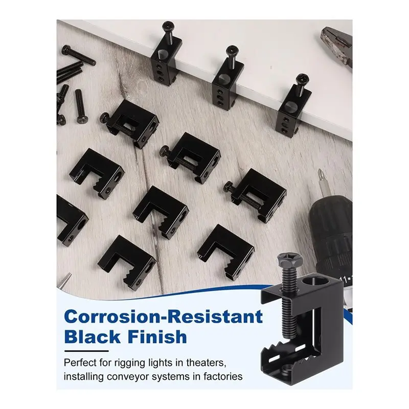 ABJY- Juego de abrazaderas: abrazaderas C de acero (25 piezas), abrazaderas pequeñas de acero con resorte de 1/4 "-20 para vigas