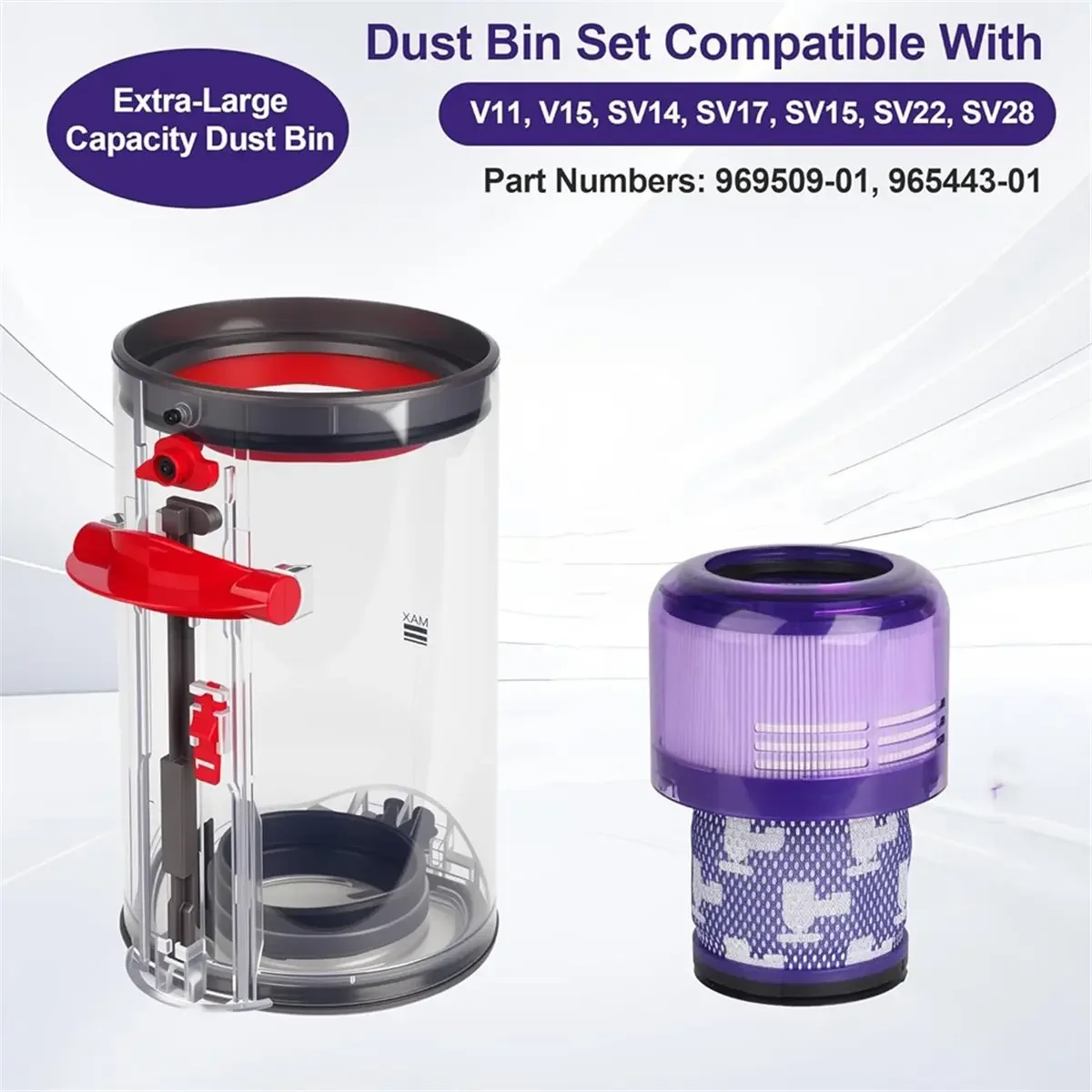 

Dust Container Replacement Parts for V11 V15 SV14 SV15 SV17 SV22 Vacuum Cleaner Accessories No Part 970050-01
