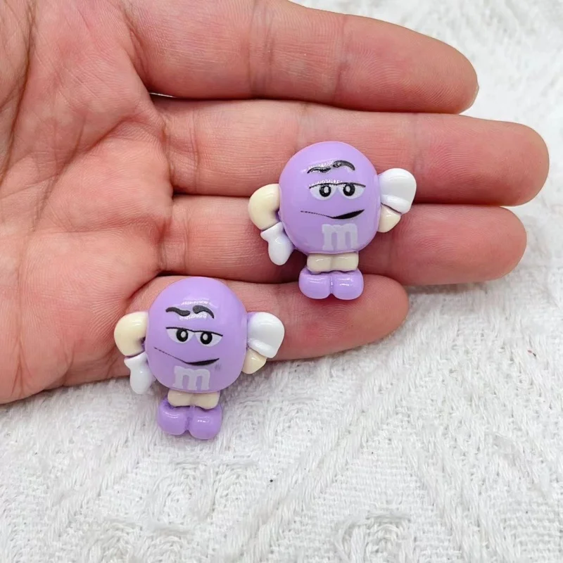 10pcs M Candy Bean Resin Charms for Jewelry Making Diy Earring Pendant Necklace Keychain Accessories Supplies Bulk Wholesale