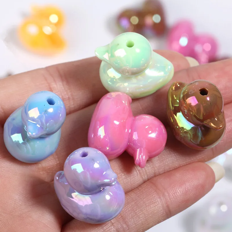 4pcs 22x23mm Colored Duck Beads Acrylic Beads For Jewelry Making DIY Jewelry Crafts Earrings Necklace Bracelet Accessories