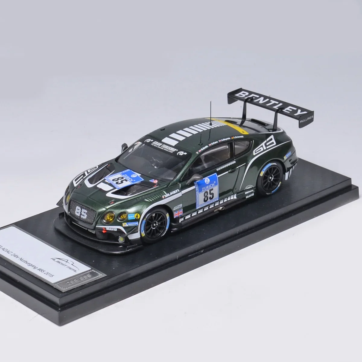 Diecast Alloy 1:43 Scale GT3 Continental GT Racing Cars Model Adult Toy Classic Collection Ornament Souvenir Gift Static Display