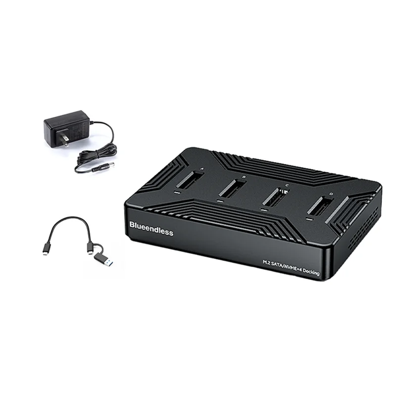 

BLUEENDLESS Four Disk Drive Hard Drive Base M.2 SATA/NVME Dual Protocol Online Reading Writing SSD External Drive Base