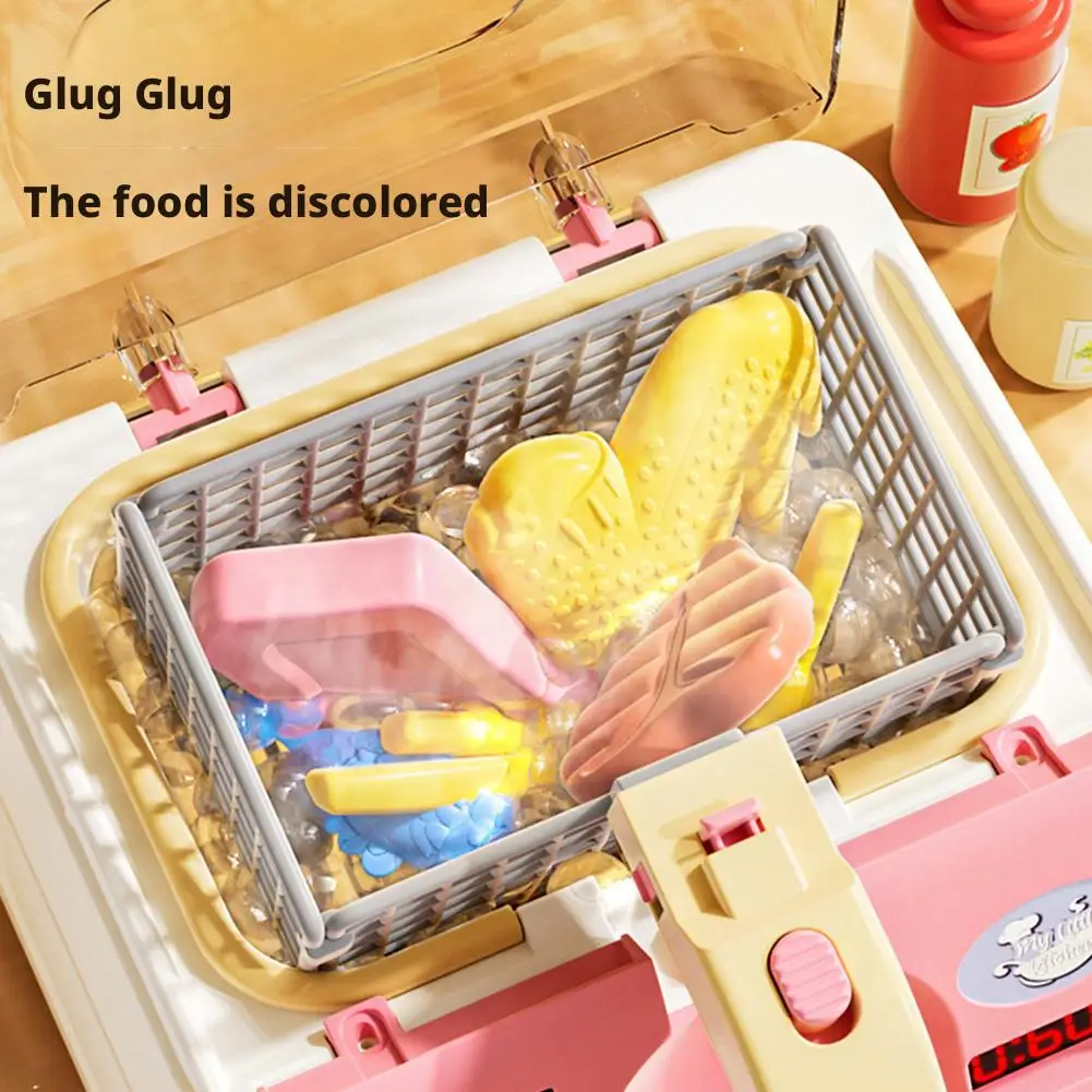 シミュレーションフライヤーごっこ遊びおもちゃ色が変わる子供用調理小型家電キッチンフライヤーロールプレイングおもちゃ