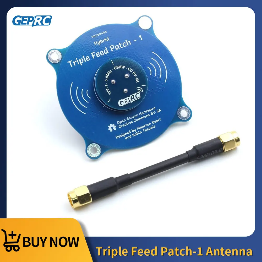 

Антенна GEPRC Triple Feed Patch-1 5.8G 9.4 DBI с круговой поляризацией для FPV, конвертируемая в 100 МГц для очков RC Fatshark Skyzone