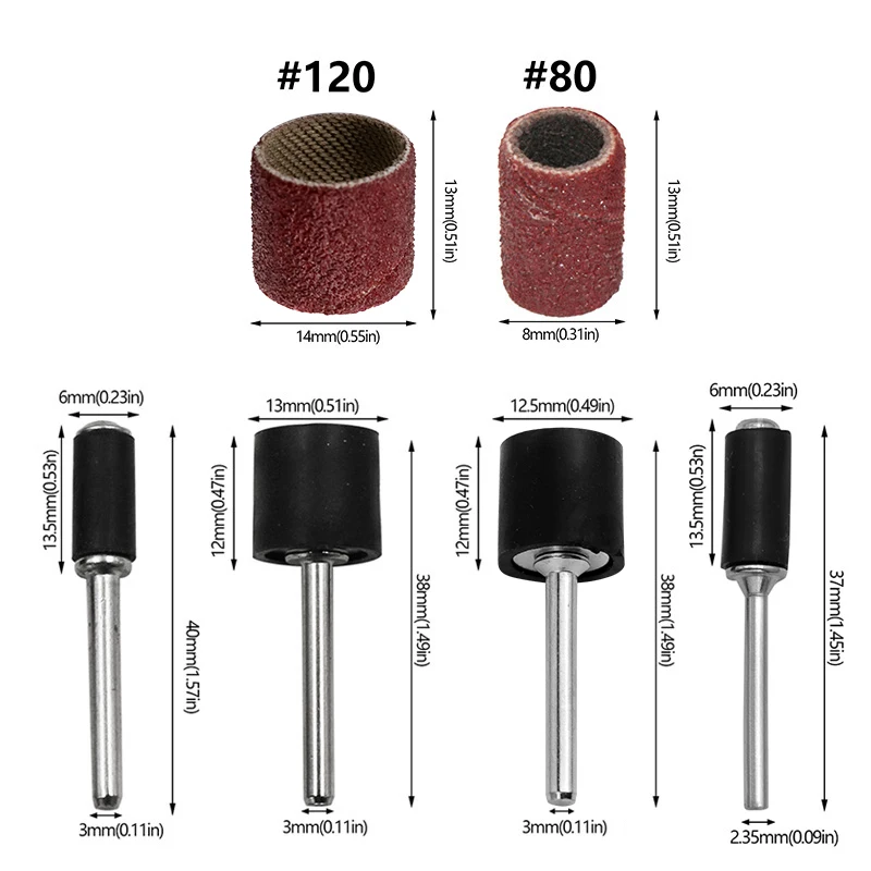 80 #120 # ตัวเลือกเล็บ Dedicated Sanding แหวนหัว Polisher Essential ซัพพลายวงกลมเล็บเครื่องมือ