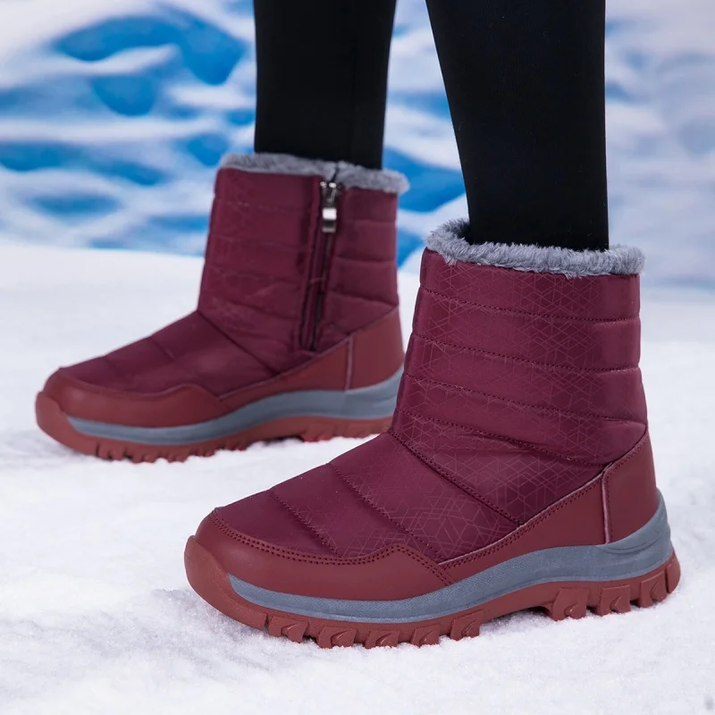 Stivali da neve Donna Nuove scarpe da donna Scarpe con plateau Donna Piatta Tenere al caldo Stivali da donna Casual Peluche Botas Mujer Scarpe invernali da donna