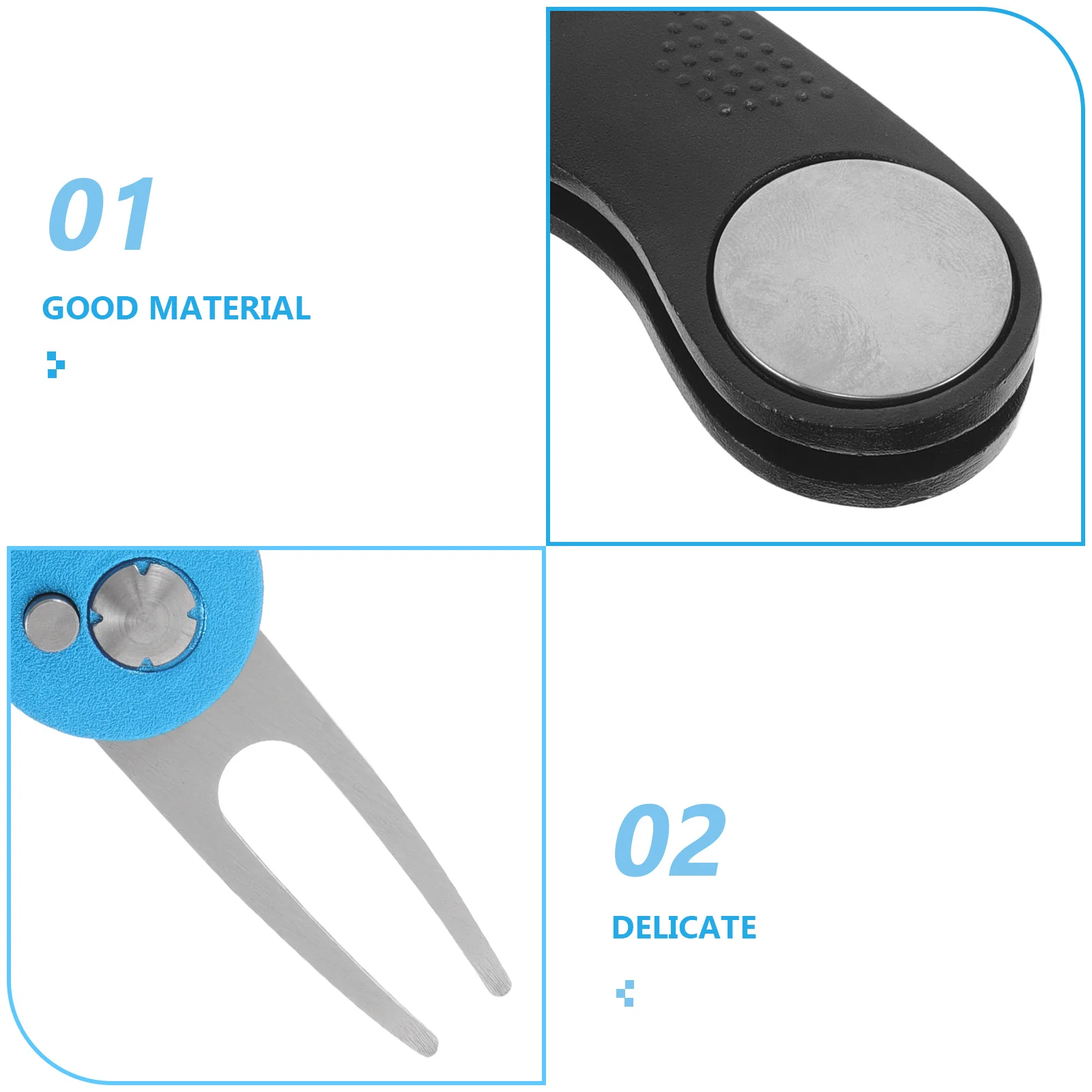 2 قطعة جولف قابلة للطي الأخضر ديفت شوكة خفيفة الوزن مقبض ألمونيوم الفولاذ المقاوم للصدأ الربيع المهنية الملعب علامة أداة إصلاح الغولف