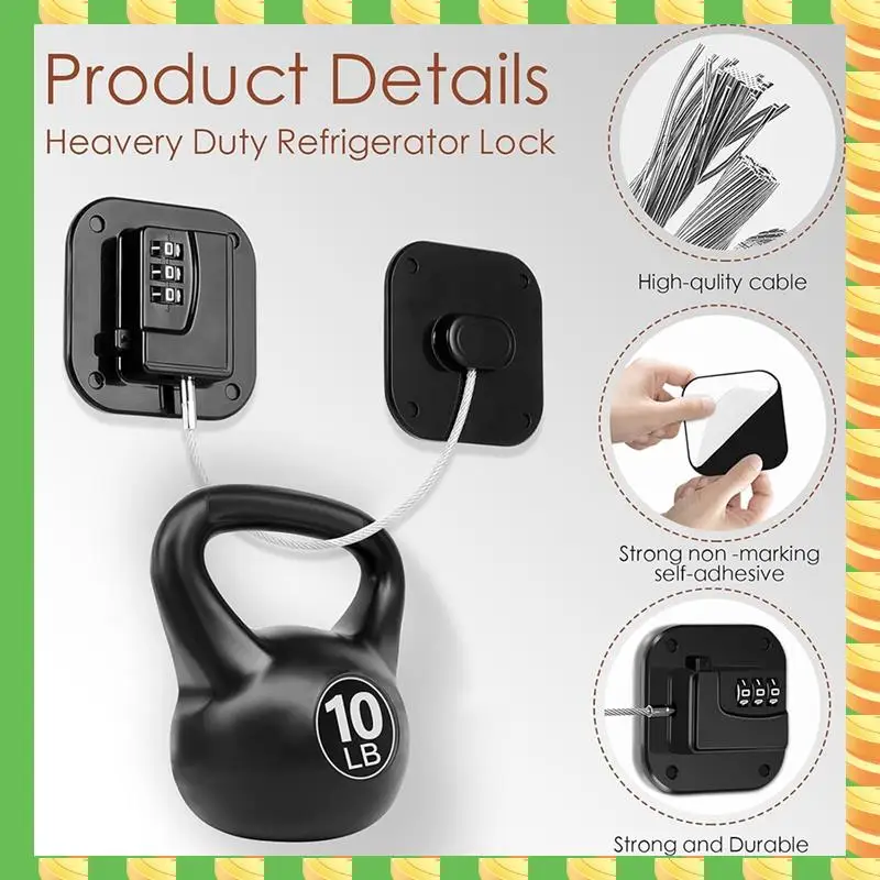

AB53 Refrigerator Lock, Combination Lock For Refrigerator Cabinets, Drawers, Heavy Duty Fridge Lock, Safety Lock