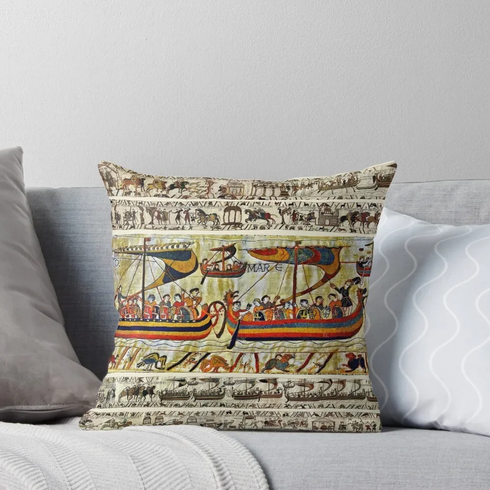 THE BAYEUX TAPESTRY ,VIKING SHIPS Throw Pillow luxury decor bed pillows pillow