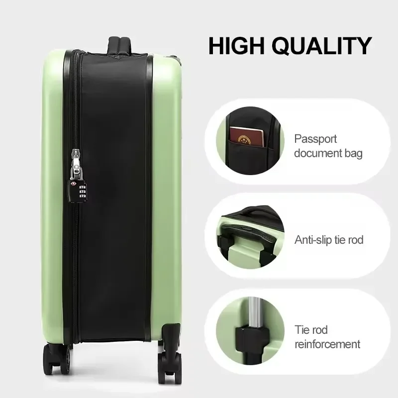 20inch 24Inch 28inch Lady Travel Luggage 3-Piece in 1 set Collapsible Trolley Case Hardside Carry-On Suitcase Set