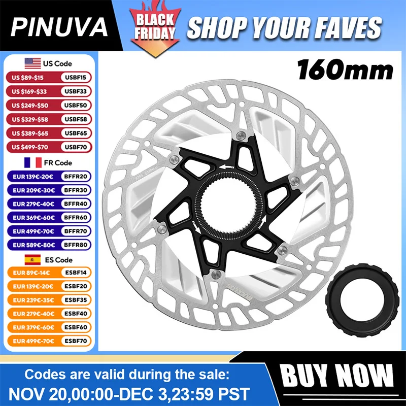 

Bicycle Centerlock Brake Disc 160mm Aluminum Heat Dissipation Design Bike Disc Brake Rotor For Mountain Bike Road Cycling Parts