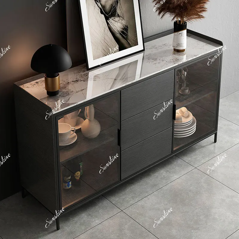 Italian rock slab dining side cabinet modern simple living room home locker