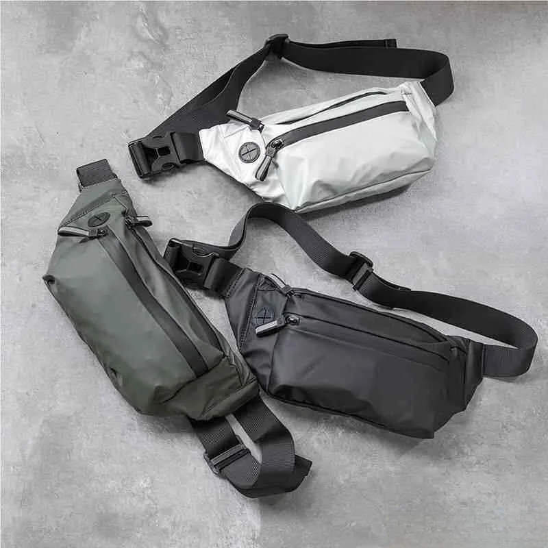 

Waterproof Sports Fanny Pack Men's Chest Bag Cycling Crossbody Bag Summer Single Shoulder Bag Front Chest Bag Leisure PU