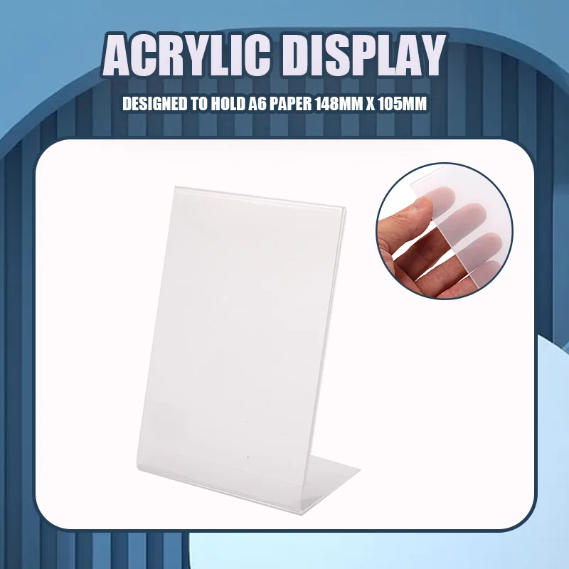 1PC A6 Acrylic Display Stands Holder Nail Color Display Board Poster Menu Perspex Leaflet Display Stands Showing Shelf