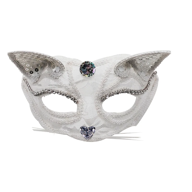 Halloween Cosplay Sexy Fox Mask Lace Eye Mask Animal Mask Half Face Women Sexy Cat Mask For Couple Masquerade Ball Party Game