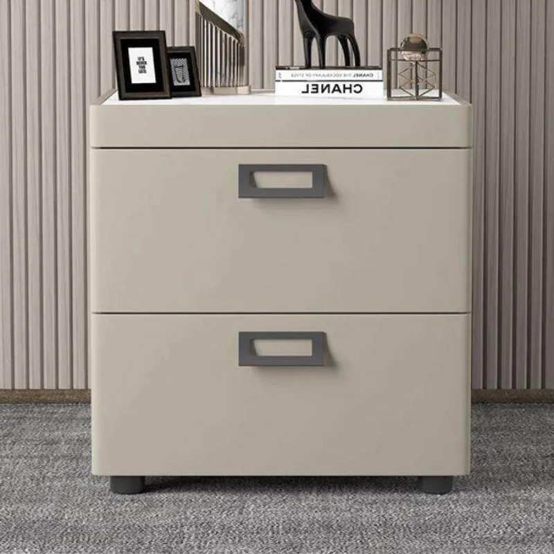 YJQ creative paint bedside table bedroom storage drawer solid wood paint bedside table