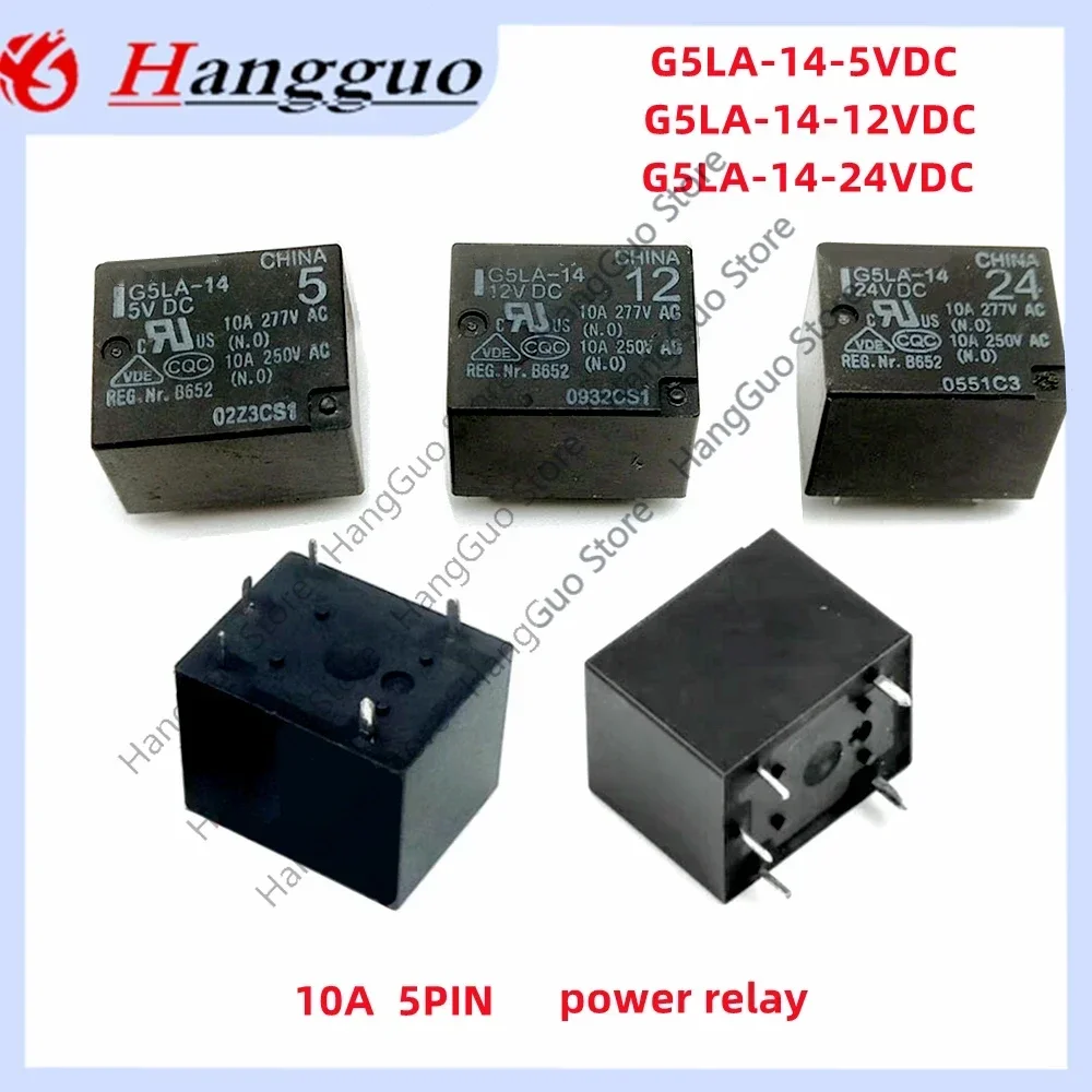 5Pcs/Lot Original G5LA-14-5VDC 12VDC 24VDC relay a set of conversion 5 pin 5V 12V 24V