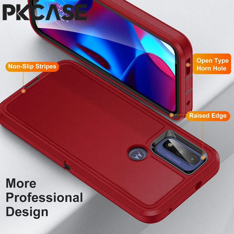 PKCASE 3 in 1 Hybrid Armor Shockproof Cover For Moto G Stylus 5G G Power 5G 2025