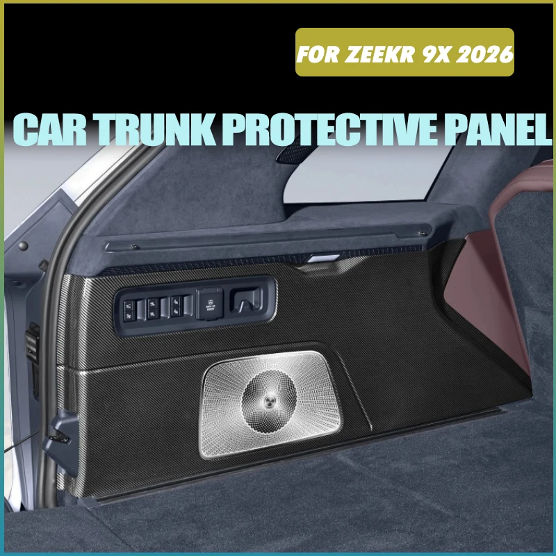 Car Trunk Both Side Protective Panel Fit for ZEEKR 9X‌ 2026 Modified Carbon Fiber Pattern Decorative Protective Panel Car Parts