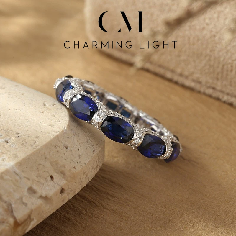 

CHARMING Sapphire Sparkling Ring Oval Cut Design 925 Sterling Silver for Women Men Wedding Elegant Party Jewelry Gifts Hot Sale