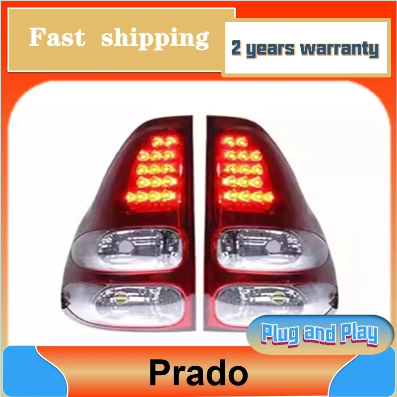 Car Styling for Toyota Prado Tail Lights 2003-2009 Prado Taillights LC120 FJ120 DRL Fog Brake Turn Signal Reversing