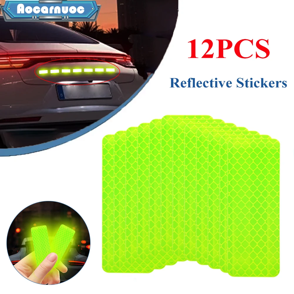 

12PCS Safety Warning Reflective Stickers Strip Night High Visibility Reflector Tape For Toyota Sienna 2004-2022 2023 2024 2025