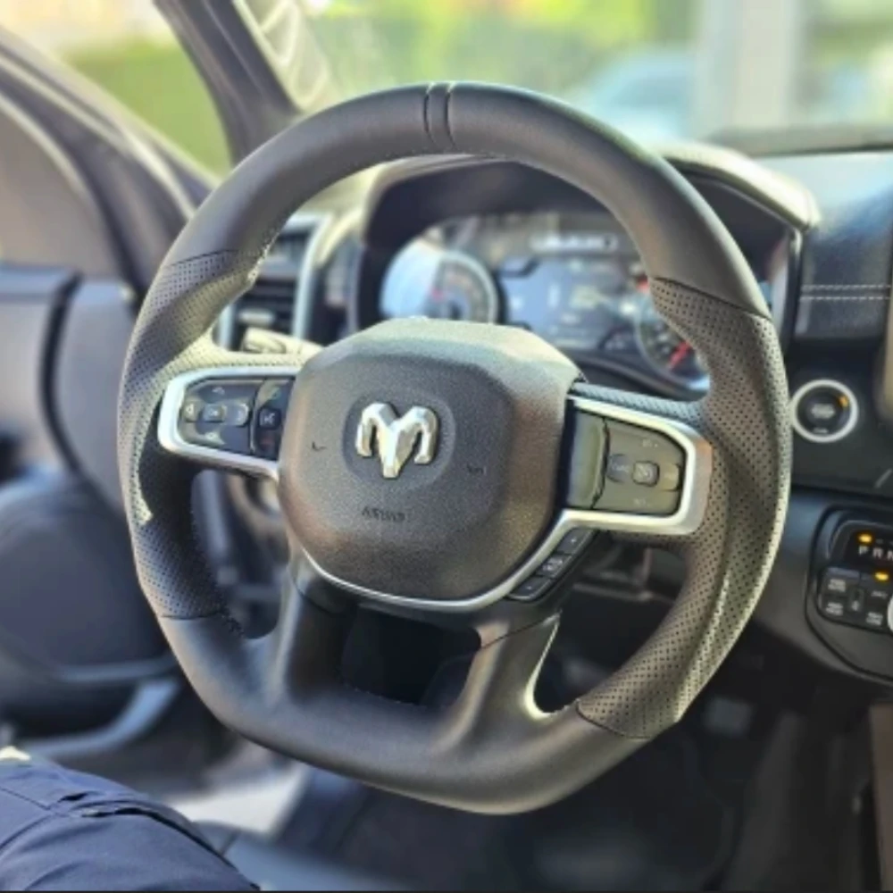 Für Dodge RAM 1500 TRX 2019–2024. Vollleder-Lenkrad, beheiztes perforiertes Leder,
