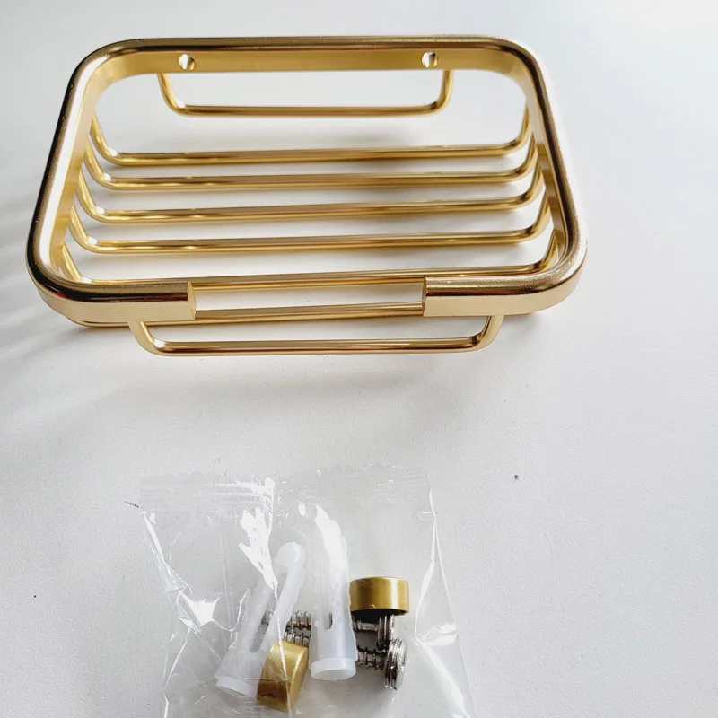 Gold Soap Dishes Soap Basket Wall Mounted Soap Dish Bathroom Accessories Bathroom Furniture Toilet Balcony Glass Soap Holder