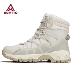 HUMTTO 2024 outdoor Snow shoes men's hiking shoes winter high top wool warm ski boots waterproof women boots trekking sneakers