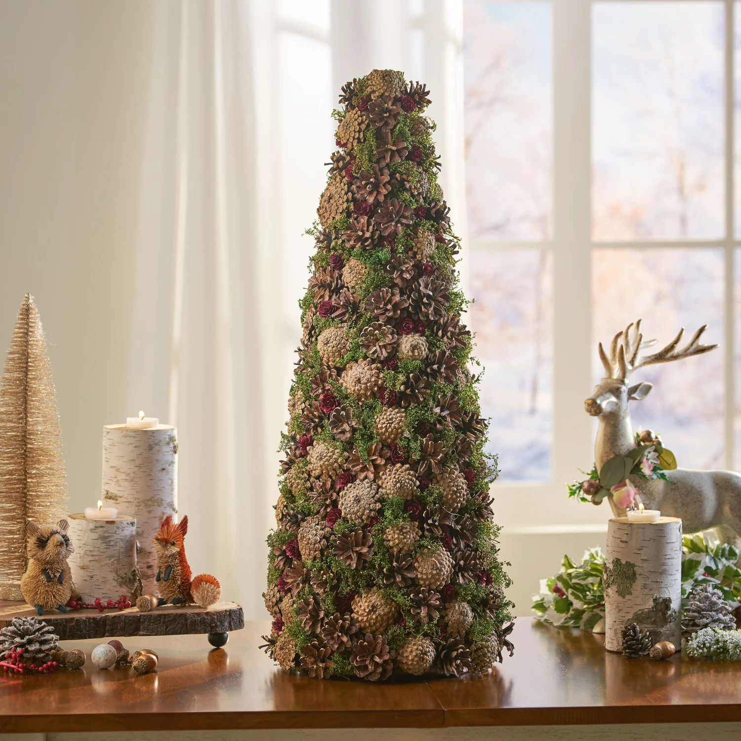 

Pine Cone Table Top Tree - Rustic Decor for Home or Office