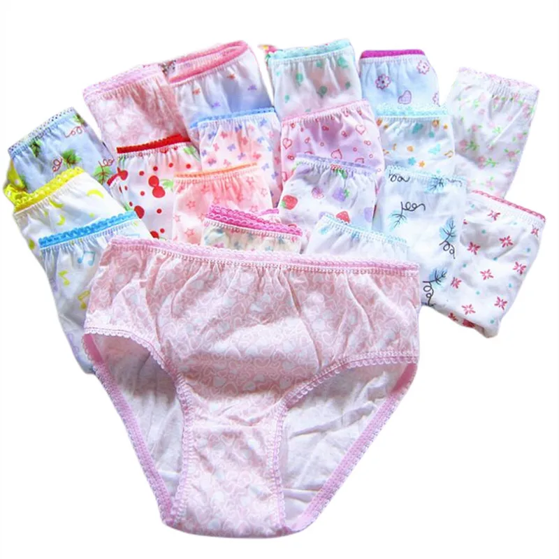 Children Brief Underwear Girls Florals Cute Cartoon Princess Painting Underpants Size 100-150 Boys Cotton Soft Thin Briefs