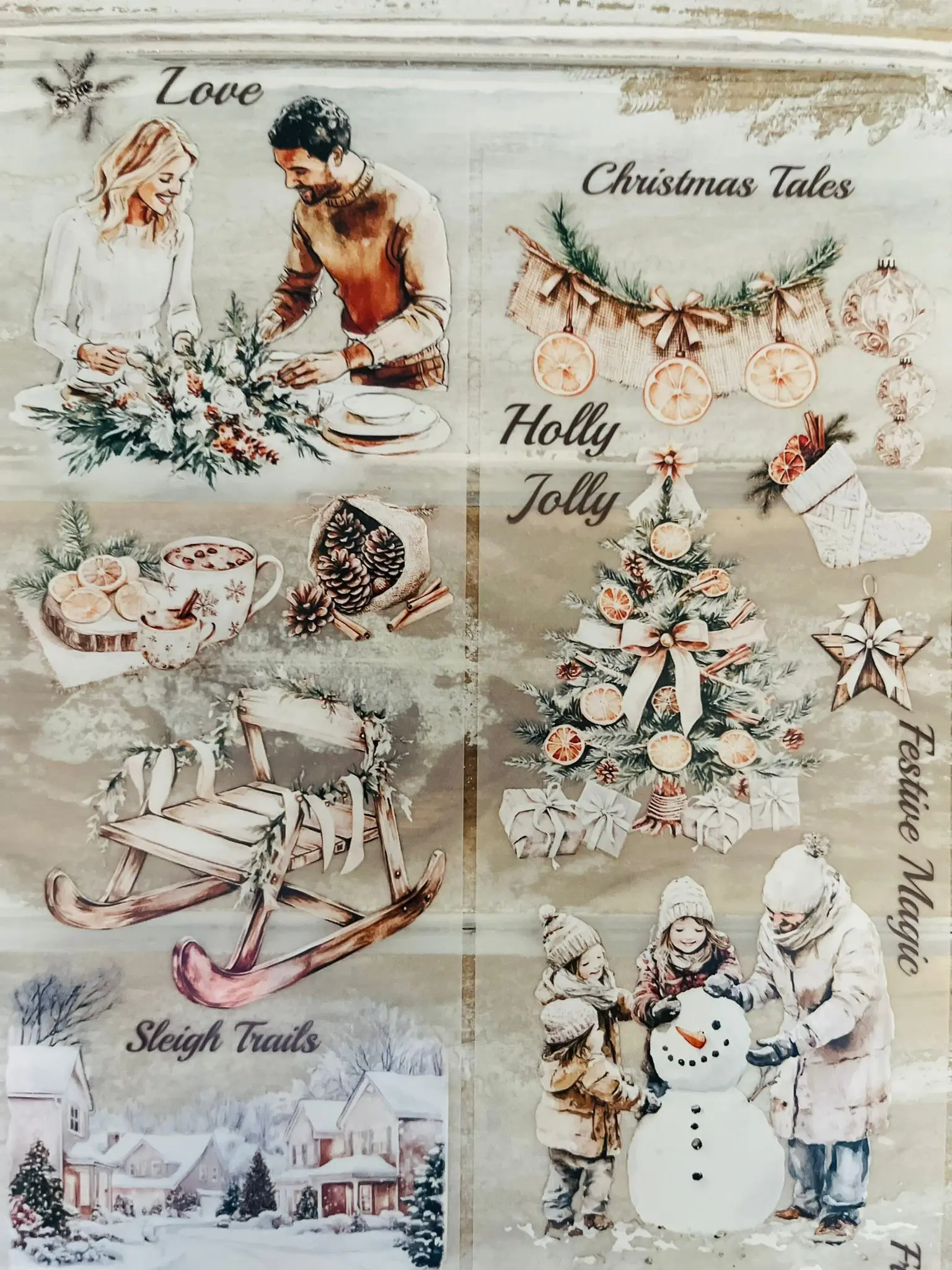 SCS Studio Vintage Merry Moment Washi PET Tape for Card Making Decoration DIY Scrapbooking Plan Stickers