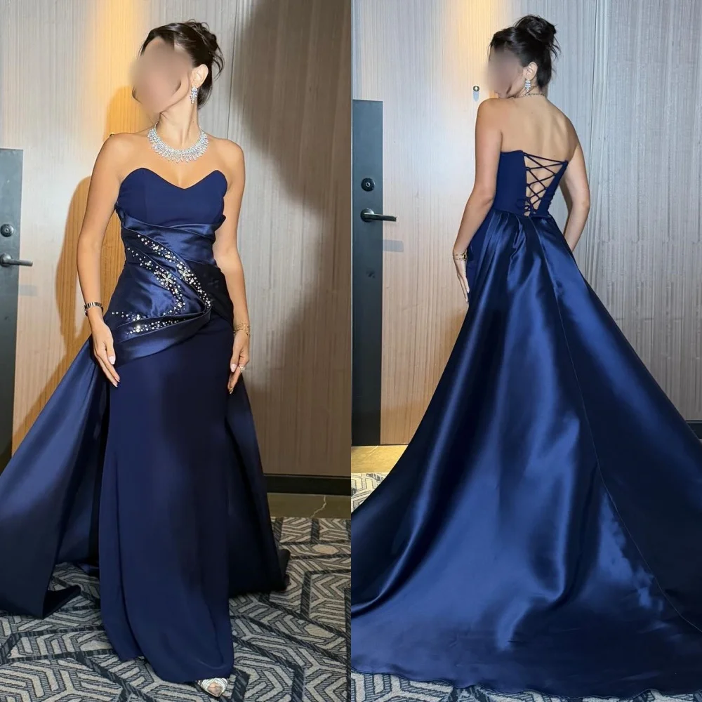 

Customized Exquisite Elegant Jersey Draped Rhinestone Pleat Straight Strapless Long Dresses Bespoke Occasion Dresses Fashion