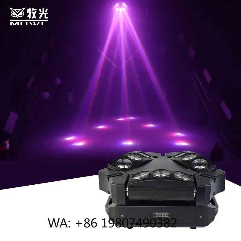 9x10W 4in1 RGBW Full Color LED Beam Moving Head Projection Light for Bar Club DJ Disco KTV Ambient Stage Projection