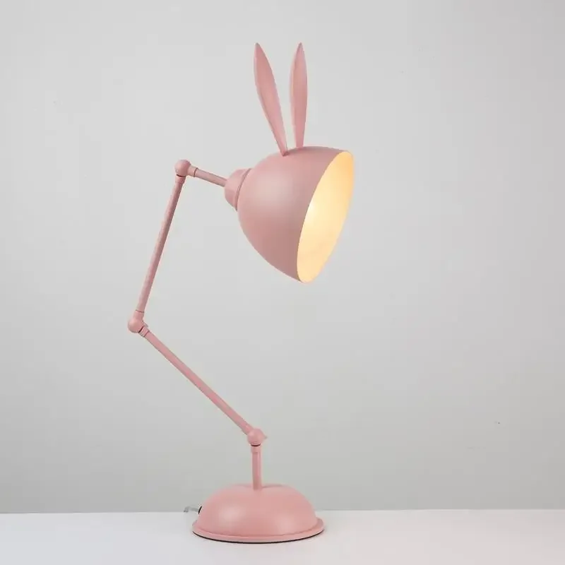 Lampe de bureau créative en forme de lapin pour la protection des yeux, style nordique post-moderne, idéal pour le salon, la chambre d'enfant