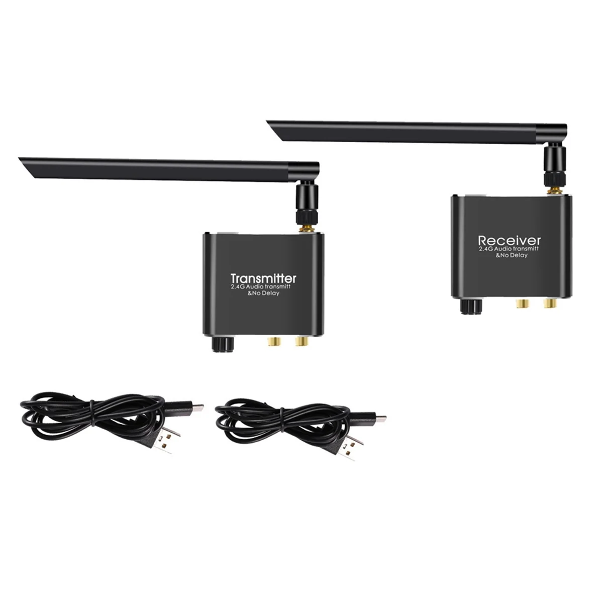OUVU-2.4G Wireless Audio Adapter Audio Extensor Wireless Audio Transmitter and Receiver 50M Lan Audio Extender Splitter RX/TX