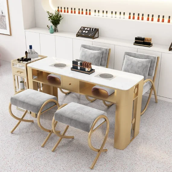 #Light Luxury Vacuum Cleaner Manicure Table And Chair Set Single Double Triple Multifunctional Manicure Table Complete Set