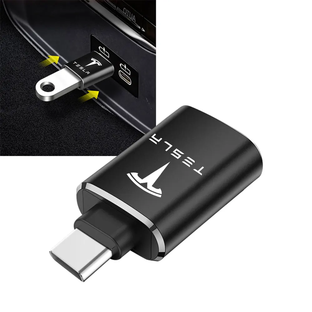 

For Tesla Model Y Model 3 Highland Model S Model X Cybertruck Car USB Cable Converter OTG Adapter Phone Charging Converter