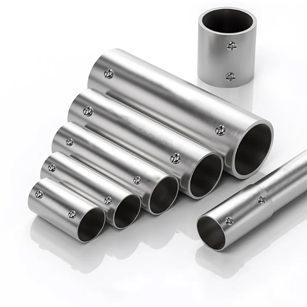 19mm 22mm Stainless Steel Connector Pipe 2 Way Connector Pipe Accessories Fittings Straight Pipe Connection Clothesline Shelf