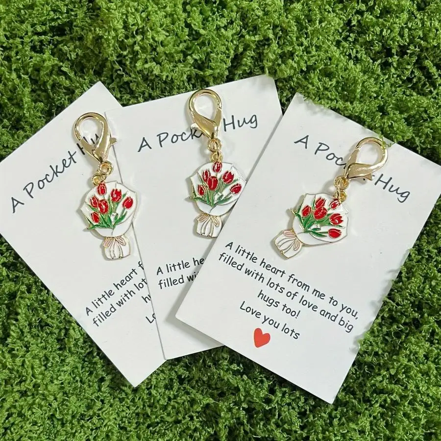 1/5/10/20/50/100pcs Set, Mother's Day Gentle and Charming Rose Accessories with Pocket Hug Card, Universal Small Holiday Gift So