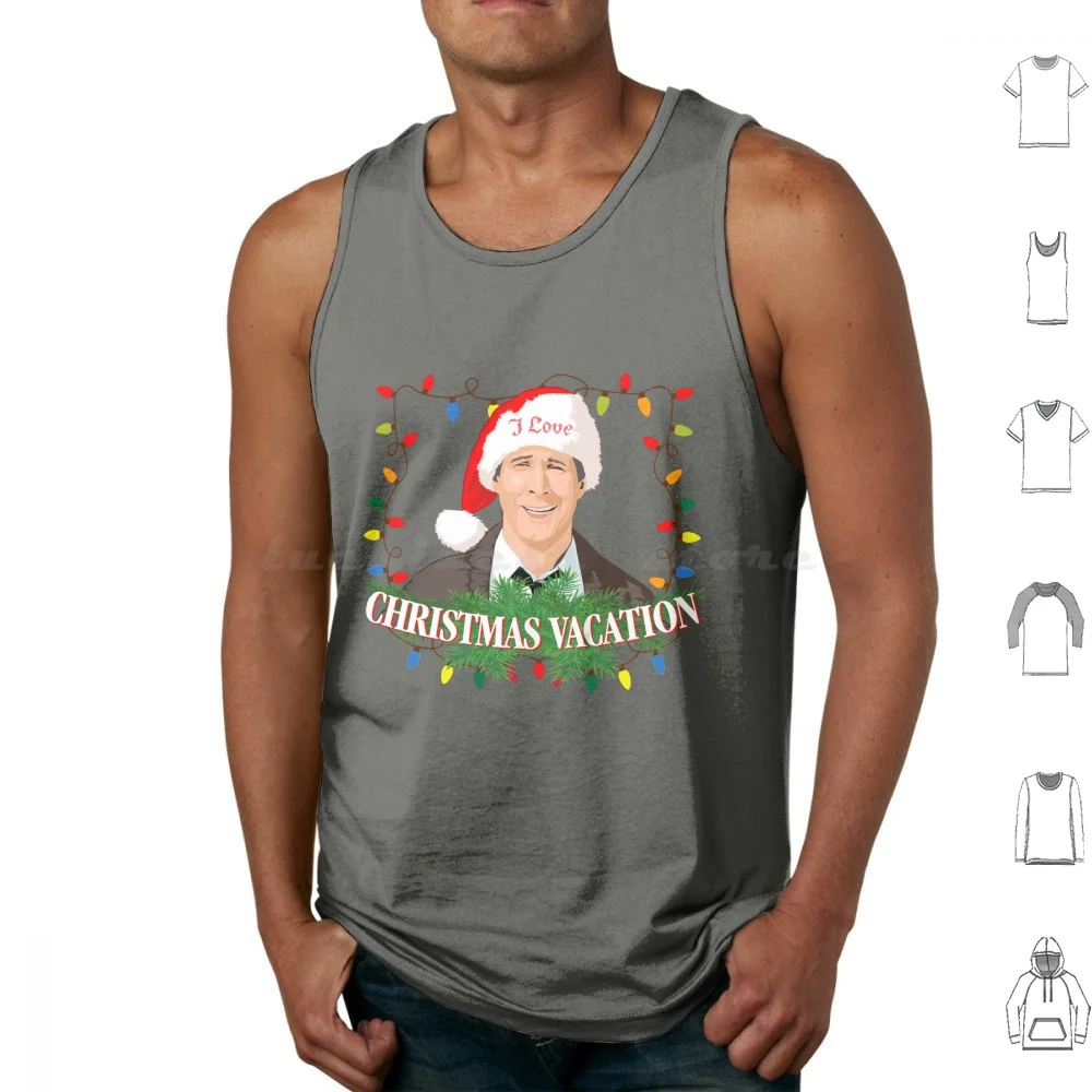 I Love Christmas Vacation Tank Tops Print Cotton Mos Graphix Chevy Chase Christmas Christmas Vacation 80s Griswold Comedy