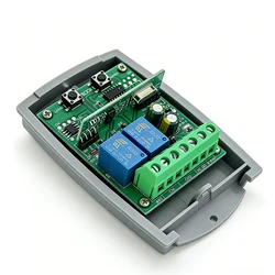 Universal 433MHz Garage Door Remote Control Receiver AC/DC 9V-24V Relay Receiver Garage Gate Control Rolling Fixed Learning Code