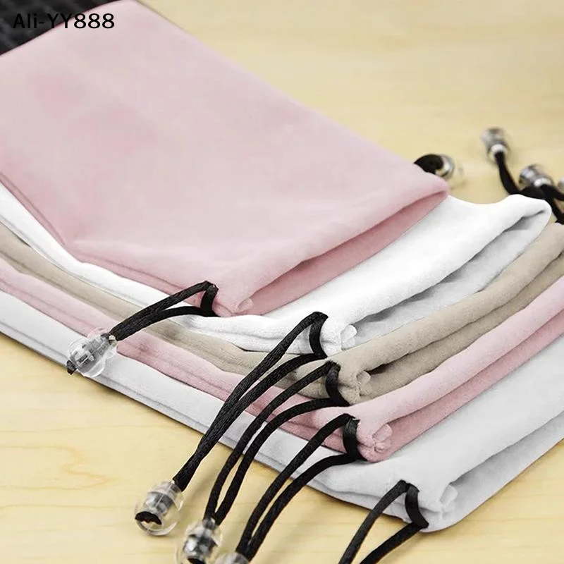 【Ay】Waterproof Flannel Drawstring Bags For Mobile Phones Sunglasses Electronics Travel Storage Organizer Bags
