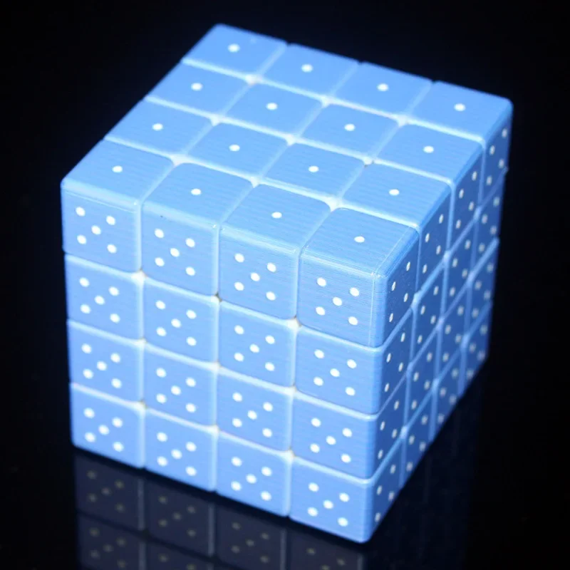 Cubo personalizado con impresión UV, 4x4x4, Braille, huella dactilar, relieve 3D, 4x4x4, sin pegatinas, Cubo mágico, juguetes educativos para niños